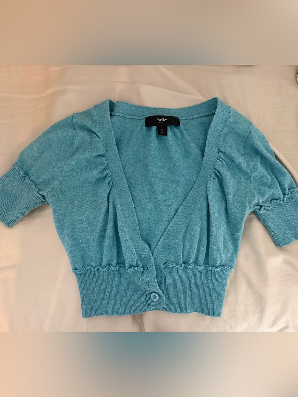 Short-Sleeve Crop Cardigan